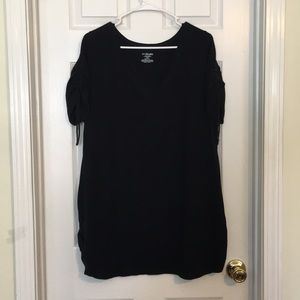 Lane Bryant GUC Black Tie Jersey Tunic